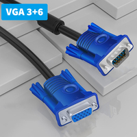 Câble vidéo HD mâle à femelle VGA3 + 6 à alimentation directe de haute qualité avec anneau magnétique Audio et vidéo pour disque de projection d'ordinateur TV