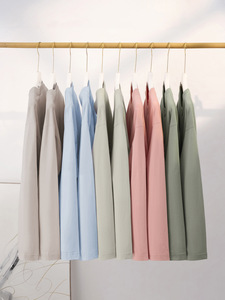 Camiseta de Algodão Simples e Estilosa de Manga Longa para Homens, Gola Redonda, Cor Sólida, Alta Qualidade, Atacado - Product Image 1