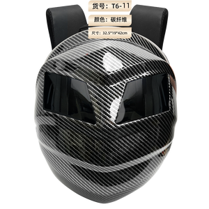 <b>Black</b> Knight Carbon Fibre <b>Backpack</b> With Red LED Eyes Arcuate Shoulder Strap Multi Functional All Seasons - Product Image 4