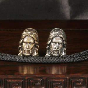 ONE Retro 3D Latón Paktong Cobre Blanco Cabeza <span class=keywords><strong>de</strong></span> <span class=keywords><strong>Jesucristo</strong></span> <span class=keywords><strong>Hijo</strong></span> <span class=keywords><strong>de</strong></span> Dios Cuentas <span class=keywords><strong>de</strong></span> Orificio Grande <span class=keywords><strong>de</strong></span> 6MM para Paracord Accesorio para Llavero <span class=keywords><strong>de</strong></span> Cuchillo EDC - Product Image 6