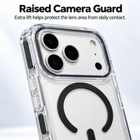 Coques de téléphone transparentes antidérapantes C0553 Crystal Clear Design pour la protection de l'appareil photo, compatibles avec iPhone 17 Air 16 15 14 13 12 11 18 Pro Max