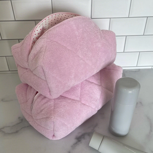 Phụ nữ Du Lịch Túi mỹ phẩm hoa với logo thêu dễ thương mềm Terry Túi Chất liệu khăn - Product Image 5