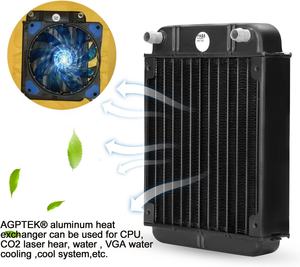 <span class=keywords><strong>AGPtek</strong></span> Radiateur d'eau en aluminium à 12 tubes, échangeur de chaleur pour PC, CPU, laser CO2, interface d'alimentation 3 broches, roulement à billes, boîtier d'ordinateur variable - Product Image 3