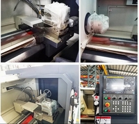 Torno CNC CK6140-750 de bancada plana, de alta resistencia, con control CNC GSK, alta precisión, 2 ejes, 4 estaciones de herramientas, motor multifuncional