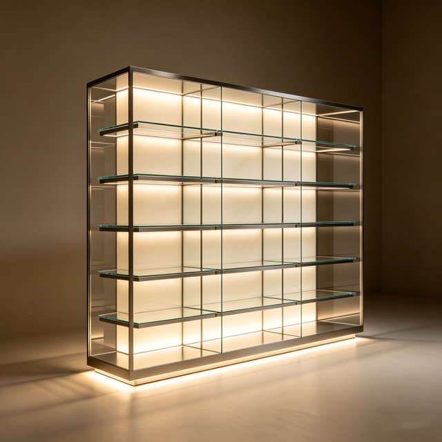 Factory Direct Sale Customized High Quality Glass Display Cabinet Glass Showcase for Retail Shop Display Cabinet