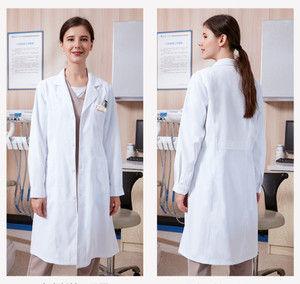 Camice bianco da laboratorio da donna sottile da donna a maniche lunghe estivo a maniche corte camice da laboratorio abbigliamento da lavoro per insegnante e infermiera - Product Image 3