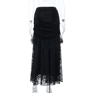 Jupes longues gothiques noires taille haute pour femmes jupe 2025 New Y2k <span class=keywords><strong>Style</strong></span> Harajuku Punk Goth Dark Grunge Streetwear Vêtements pour femmes - Product Image 5
