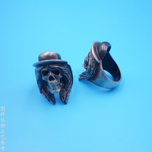Custom Zinc Alloy <b>Skull</b> <b>Rings</b> 3D Vintage European American Style Men Women Jewelry Gift - Product Image 4