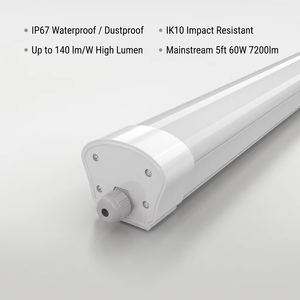 Lámpara LED Tri-Proof Impermeable de 150 cm (5 pies), 60 W, IP67, IK10, Alto Lumen, 50000 H, Resistente al Polvo, Montaje en Superficie, Iluminación Comercial para Garajes - Product Image 1