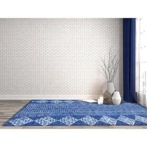 Хлопковые напольные коврики с абстрактным принтом в спальню, индиго, голубой узор, этнические индийские домашние декоративные коврики для гостиной