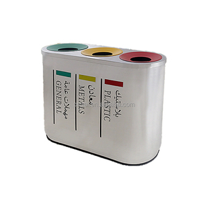 Gran oferta, cubo de basura para exteriores de acero inoxidable, cubo de basura de clasificación grande para estaciones de tren de aeropuerto escolar, gestión eficaz de residuos - Product Image 2