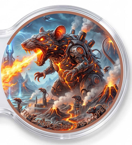 Moneda Doble Personalizada Inigualable de 99.9% de Cobre con Diseño de Toro vs Ratón para Souvenir de Fantasía del Zodíaco - Product Image 2