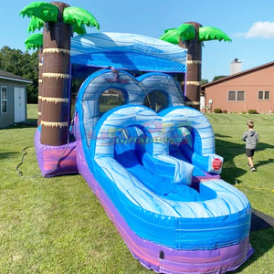 Wholesale outdoor kids party bouncy castle <b>inflatable</b> fire marble bounce <b>house</b> and water slide - Product Image 3