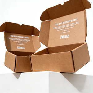 Boîte d'emballage pliable en carton ondulé, recyclable, avec gaufrage et pelliculage mat, design écologique personnalisé, pour transport postal aérien - Product Image 3