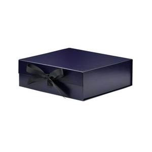 Luxury Folding Giftbox Classic Navy Blue Large Magnetic Presentation <b>Box</b> for Packing - Product Image 2