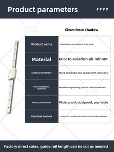 Bloc et rail de guidage linéaire miniatures TS-04-09 en alliage d'aluminium sans entretien pour équipement mécanique, remplacement <span class=keywords><strong>Eisele</strong></span> - Product Image 5