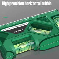 Mini niveau à bulle 3-en-1 haute précision, règle de mesure horizontale et verticale, rapporteur, outils magnétiques portables