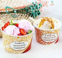 Gobelets en papier de qualité alimentaire imprimés avec logo, pour yaourt glacé et crème glacée, 5 oz, 8 oz, 12 oz
