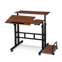 Bureau d'ordinateur portable sur roulettes réglable en hauteur avec surface de clavier inclinable, table d'appoint mobile pour la maison, le bureau ou la décoration