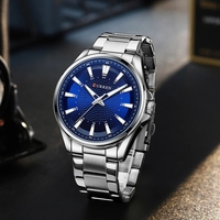 Jam Tangan Pria CURREN 8424 Klasik Sederhana Bahan Stainless Steel Quartz Merek Fashion Jarum Bercahaya Original Reloj