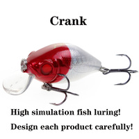 LUTAC Noise Discount Offer 40mm/7g Floating Crank Bait Leurres de pêche ABS Plastic Laser Coating Skin Treble Hook Hard Baits