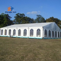 Tente de mariage extérieure en aluminium à structure libre, chapiteau blanc avec parois transparentes, ignifuge et imperméable, pour exposition et cérémonie de jardin