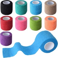 Gondiane 9 Pack 2" X 5 Yard Perban Kain Nonwoven Medis Perekat Diri untuk Penyangga Olahraga Pergelangan Kaki/Pergelangan Tangan/Jari
