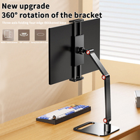 Support de téléphone en alliage d'aluminium pliable, réglable en hauteur, double axe, support de tablette de bureau pour le bureau, vente en gros OEM, usine avec 18 ans d'expérience