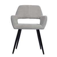 Chaise de salle à manger et de salon et chaise d'accent du milieu du siècle et chaises de cuisine siège et pieds en métal velours doux avec gris clair