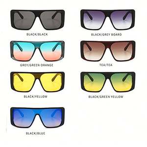 Nouveauté, lunettes de soleil vintage à grand cadre personnalisées avec logo, lunettes de soleil carrées surdimensionnées à dessus plat pour hommes et femmes - Product Image 5