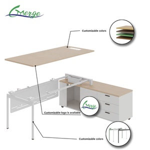 Bureau en métal en forme de L sur mesure, vente chaude, garantie 10 ans, options de couleur de bureau, rangement intégré avec armoire à dossiers - Product Image 6