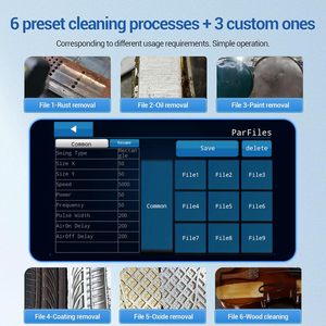 Machine de nettoyage pulsée d'élimination de la rouille au laser 100w 200w 300W 500W 110 W Nettoyeur portatif portable pour métal rouille refroidi à l'air - Product Image 3