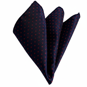 <b>Navy</b> Red Floral Jacquard Neckerchief Elegant Printed Men's Shirt <b>Accessory</b> - Product Image 2