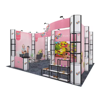 Étagères de tour en spirale torsadées à cadre en aluminium pliable sans outil 10x10 stand de salon modulaire Portable cabine d'affichage de lumière LED