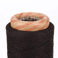 Fil marron OE à extrémités ouvertes, cardé, teint, antistatique, en coton recyclé et polyester, pour tricot de chaussettes et textiles de maison