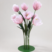 Roze Tulpen Bloemboeket Stand Grote Papieren Kunstbloemen Bruiloft Evenement Decoratie Commerciële Bloemendisplay Fabriek Leverancier