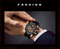 Jam tangan fokus MINI untuk pria, tali silikon tahan air jam tangan kuarsa kronograf relogio masculino 0290