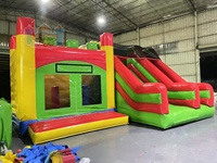 Structure gonflable combinée avec toboggan et château gonflable pour extérieur, pour enfants et adultes, certifiée CE, 10 personnes