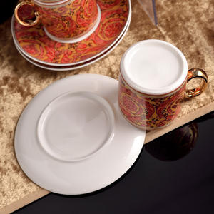 Ensemble de café en porcelaine fine rouge de style européen, 15 pièces, très vendu, décoration d'intérieur - Product Image 5