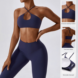 Sujetador Deportivo con Tirantes Cruzados al por Mayor, Ropa Deportiva Acolchada para Mujer, Top de Yoga para Gimnasio, Sujetadores Deportivos de Secado Rápido para Correr - Product Image 2