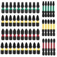 Jeu de 55 embouts de tournevis à chocs en acier S2, tige hexagonale de 1/4 pouce, magnétiques, PH2 PZ2 T25, 25 mm 50 mm, pour réparation domestique et travaux de bricolage