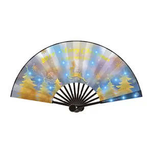 Custom Printed Image LED Flashing Folding Fan