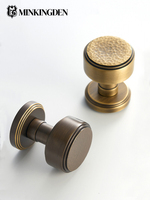 Serrure de porte en laiton massif martelé à la main, bouton sphérique vintage français, loquet magnétique silencieux, quincaillerie intérieure
