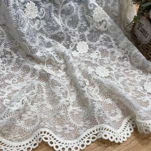 Оптовая продажа: Новинка! Кружевные ткани из хлопковой органзы с 3D-вышивкой (бабочки, розы, перья) по фабричной цене - Product Image 3