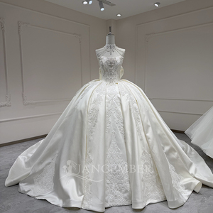 Vestido de Novia de Satén Brillante sin Tirantes Xx76, Vestidos de Novia con Cuentas al por Mayor de Fábrica, Vestido Novia Jancember - Product Image 2