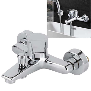 Robinet <span class=keywords><strong>de</strong></span> <span class=keywords><strong>douche</strong></span> noir poli en alliage <span class=keywords><strong>de</strong></span> zinc à deux trous, personnalisable, <span class=keywords><strong>de</strong></span> haute qualité, à montage sur plan, <span class=keywords><strong>mitigeur</strong></span> eau chaude et froide à poignée unique - Product Image 1