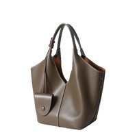 Sac à main femme nouvelle collection en cuir véritable, sac porté épaule ou croisé, design de niche en cuir de vachette, sac fourre-tout souple vintage