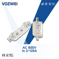 Fusible à lame VOZWEI NT00-M-10-N monopolaire AC 800V 2A 4A 6A 10A 16A 20A 25A 32A 35A 40A 63A 80A 100A 125A 50kA 100kA