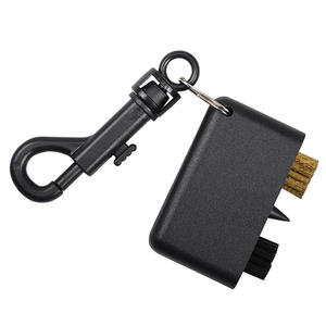 Brosse en acier en plastique pour nettoyeur de club de golf trois en un avec conception à trois trous pour le nettoyage de la tête de queue et des rainures - Product Image 3