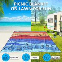 Tapis de plage imperméable pliable léger et à séchage rapide de 200x210 cm pour le camping et les pique-niques